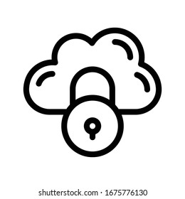 lock vector thin line icon 