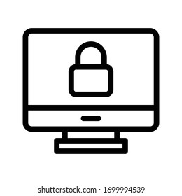 lock vector thin line icon 