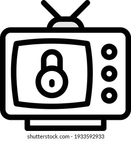 lock vector thin line icon