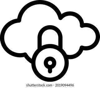 lock vector thin line icon
