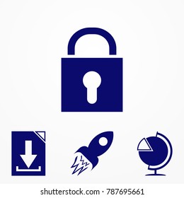 Lock vector web icon.. Vector image for web