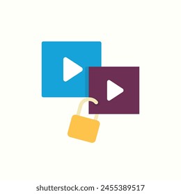lock video icon, isolated icon in light background, perfect for website, blog, logo, graphic design, social media, UI, mobile app
