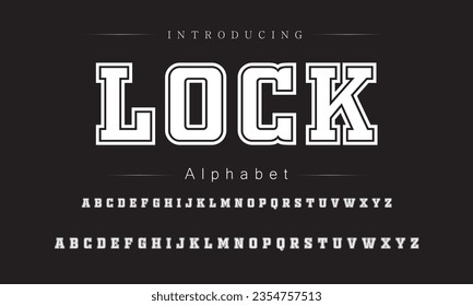 Lock Vintage Brush Script Modern Font. Retro Typeface. Vector Illustration.