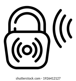 Lock voice recognition icon. Outline lock voice recognition vector icon for web design isolated on white background