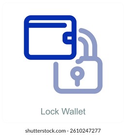 Lock Wallet and safety icon concept