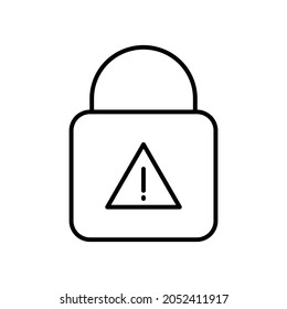 lock warning line icon vector design, editable stroke line icon