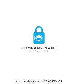Lock and washing machine Logo Template Design Vector, Emblem, Design Concept, Creative Symbol, Icon