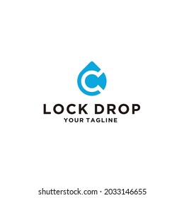 Lock Water Logo C Icon Design