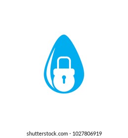 Lock Water Logo Icon Design
