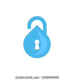 Lock Water Logo Icon Design