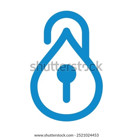 Lock Water Logo Icon Design line art
