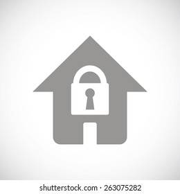 Lock web black icon on a white background. Vector symbol