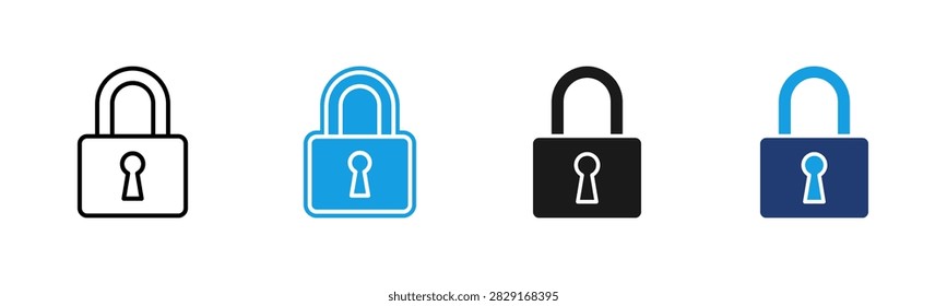 Lock web icon multiple style collection