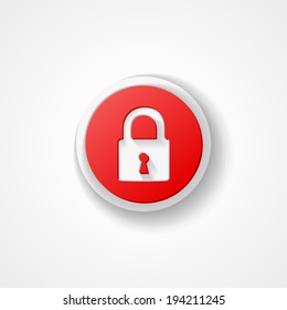 Lock web icon on white background