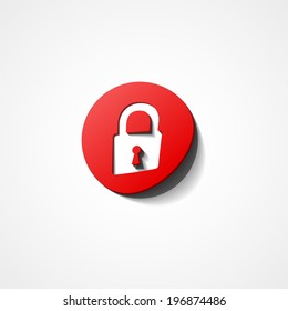 Lock web icon on white background