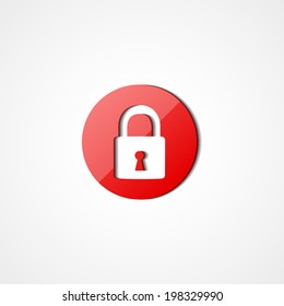 Lock web icon on white background