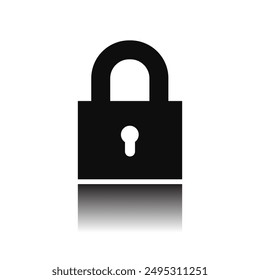 Lock web icon on white background