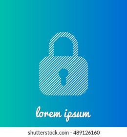 Lock White stroke fill with blue & green gradient background Icon / Logo Design