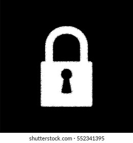 lock -  white vector icon