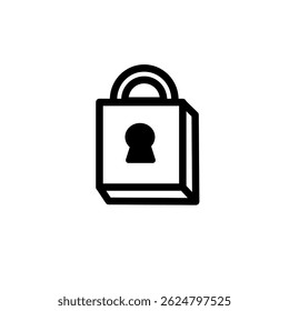 Lock widget symbol icon, sign and symbol icon. Minimalist vector line art. For icon interface, desktop, web and mobile apps.