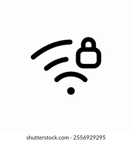 lock wifi internet icon sign vector