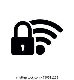 lock wifi signal icon vector