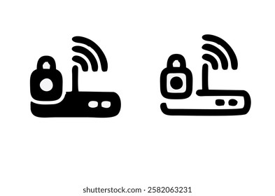 Lock Wi-Fi signal vector icons designs