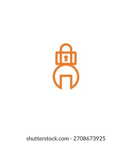 Concepto de diseño de logotipo de llave de cerradura.