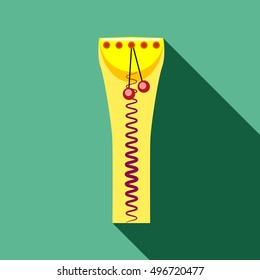 Lock and zipper icon in flat style with long shadow. Accessories symbol vector illustration