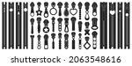 Lock of zipper vector black set icon. Vector illustration zippered on white background. Isolated black set icon lock of zipper.