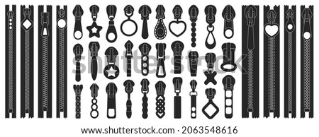 Lock of zipper vector black set icon. Vector illustration zippered on white background. Isolated black set icon lock of zipper.