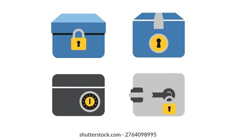 Lockable Box Line art vector clean abstract