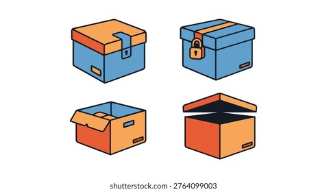 Lockable Box Line art vector abstract simple design
