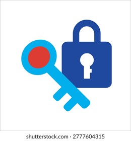 lockable icon. simple flat colored vector