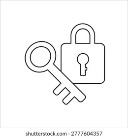 lockable icon. simple flat line vector