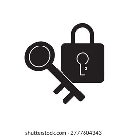 lockable icon. simple flat solid vector