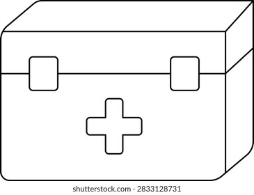 Lockable Medicine Box Line Icon Style