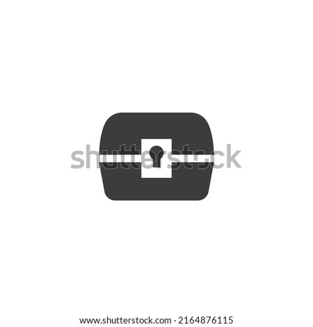 Lockbox Icon Isolated on Black and White Vector Graphic