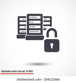 Lock,Database symbol  Vector icon 10 EPS
