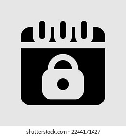 Lockdown calendar icon in solid style, use for website mobile app presentation