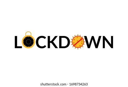 LOCKDOWN CORONAVIRUS. Covid-19 Pandemic world lockdown for quarantine. vector illustration