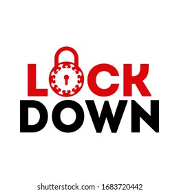 lockdown coronavirus sign design vector.