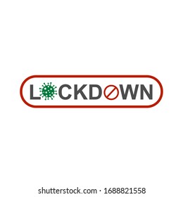 Lockdown coronavirus text logo vector