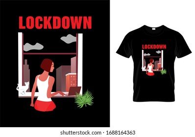  Lockdown - Coronavirus t-shirt, coronavirus graphics, covid-19 poster, coronavirus vector, illustration.