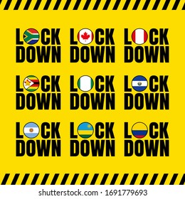 Lockdown Country Logo, Lockdown country sign and symbols vector