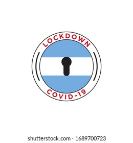lockdown covid-19. argentina flag design vector illustration.