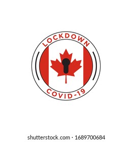 Absperrung covid-19. Canada Flag Design Vektorillustration Illustration.