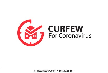 Lockdown COVID-19 Icon Vector. Curfew For Coronavirus. Lockdown The City To Prevent The Spread Of The Coronavirus.