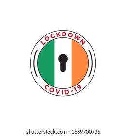 bloqueo covid-19. ilustración vectorial de diseño de bandera irlandesa.