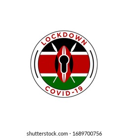 lockdown covid-19. kenya flag design vector illustration.